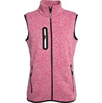 pracovní vesta James & Nicholson Vesta JN 773 se stojáčkem, pletená fleecová, dámská COT020773o2502-pink melang M Melír růžová/bílá špinavá
