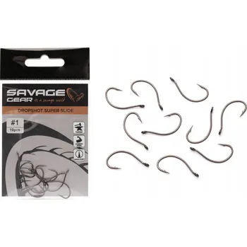 Rybářský háček Háčky Savage Gear DropShot Super Slide s protihrotem 10 ks