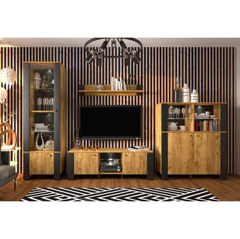 Obývací stěna Obývací sestava 3.1 m dub craft zlatý Wood