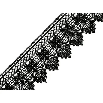 Krajka Vzdušná krajka šíře 55 mm METRÁŽ - 3 černá