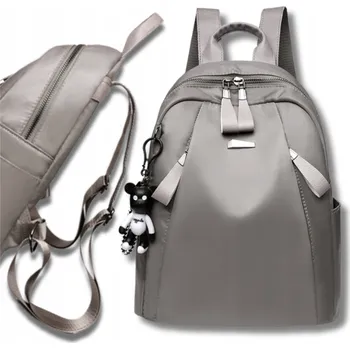 Městský batoh Batoh Šedý voděodolný Přívěsek Na Klíče Pracovní Prostorný elegantní 2v1 Školy