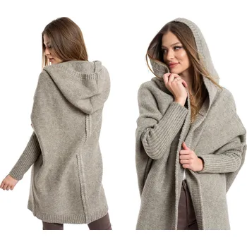 Dámský svetr Setin dámský svetr hnědý oversize k bokům univerzální velikost