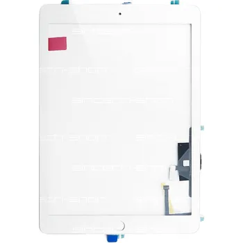 Dotyková deska pro tablet SINTECH© Premium iPad 5 (A1822) čelní sklo + digitizer - bílý SINTECH© Premium, osazený Home button