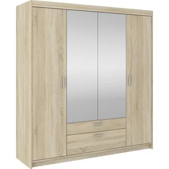 Dětská skříň Skříň Enja 4D2S se zrcadlem dub sonoma