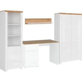 Dětský pokoj Dětská sestava 2.9 m bílý lesk / dub wotan Vigo