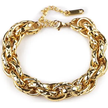Náramek Náramek z nerezové oceli robustní řetízek 2 zlatá