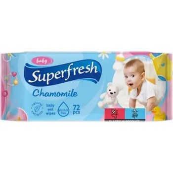 Dětská kosmetika Superfresh Chamomile vlhčené ubrousky pro děti 72 kusů