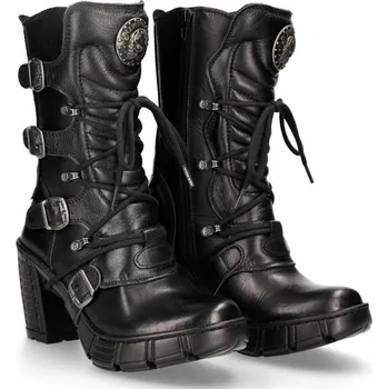 Dámské kozačky boty NEW ROCK - VEGAN NEGRO - 37