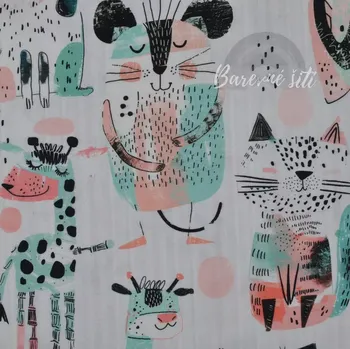 Úplet, Mátovorůžová zvířátka na bílé (E) * (Luxusní vzory z Turecka)