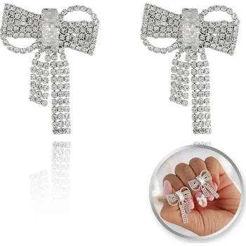 Náušnice Flamenco Mystique Náušnice se zdobnými zirkony mašle K1693