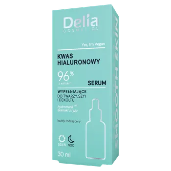 Delia Hyaluronic Acid vyplňující sérum na obličej, krk a dekolt 30 ml Pleťové sérum Delia Hyaluronic Acid vyplňující sérum na obličej, krk a dekolt 30 ml