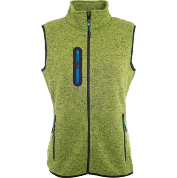 pracovní vesta James & Nicholson Vesta JN 773 se stojáčkem, pletená fleecová, dámská COT020773o2302-kiwi melang M Kiwi melír/modrá královská