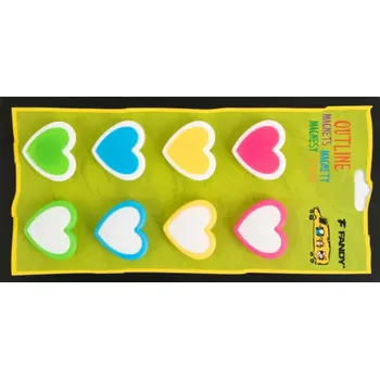 Dekorativní magnet Outline magnety 8ks 01 Srdce