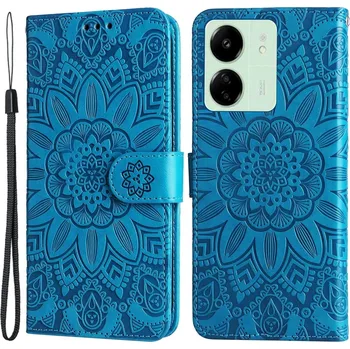 Pouzdro na mobilní telefon Sunflower knížkové pouzdro na Xiaomi Poco C65/Redmi 13C - modré