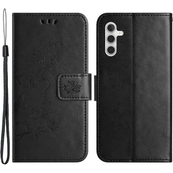Pouzdro na mobilní telefon Flower knížkové pouzdro na Samsung Galaxy A14 4G/5G - černé