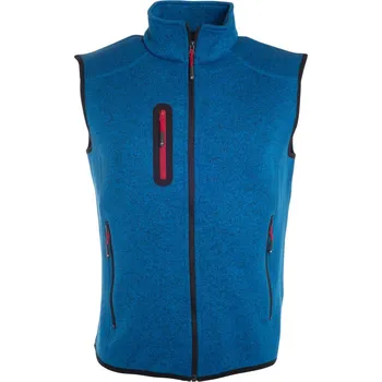 Pracovní oblečení James & Nicholson Vesta JN 774 se stojáčkem, pletená fleecová, pánská COT020774o2213-royal melan 3XL Melír modrá královská/červená