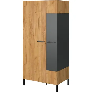 Šatní skříň Skříň dvoudveřová Santes 90x197x60.1 cm Dub craft zlatý / Antracit
