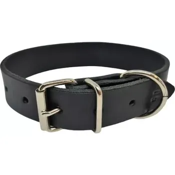 Obojek pro psa Černý kožený obojek - délka 50 cm (Kožený obojek pro psa)
