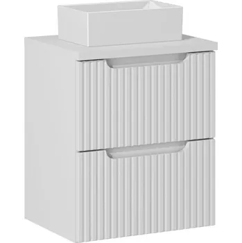 Policová skříň Závěsná skříňka Nova White Gaja II s deskou a umyvadlem 50 cm bílá