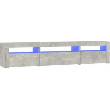 Televizní stolek LED TV skříňka 195x35x40 cm, šedá, betonu