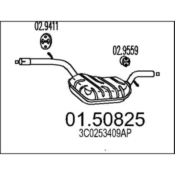 Tlumič výfuku Střední tlumič výfuku MTS 01.50825