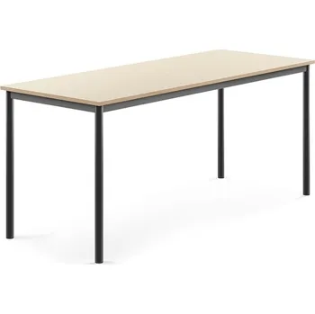 Jídelní stůl Stůl BORÅS, 1800x700x760 mm, antracitově šedé nohy, HPL deska, bříza