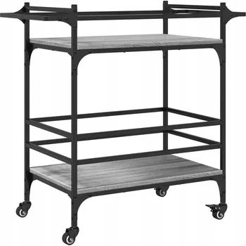 Servírovací stolek Kuchyňský vozík vintage 82x40x78,5 cm šedý dub