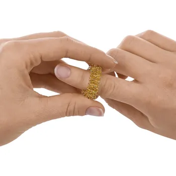 Masážní přístroj Masážní akupresurní prsteny, sada 12 ks zlatá/stříbrná