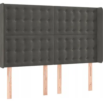 Čelo postele Uszak Samet 147x16x118/128 cm Tmavě šedá