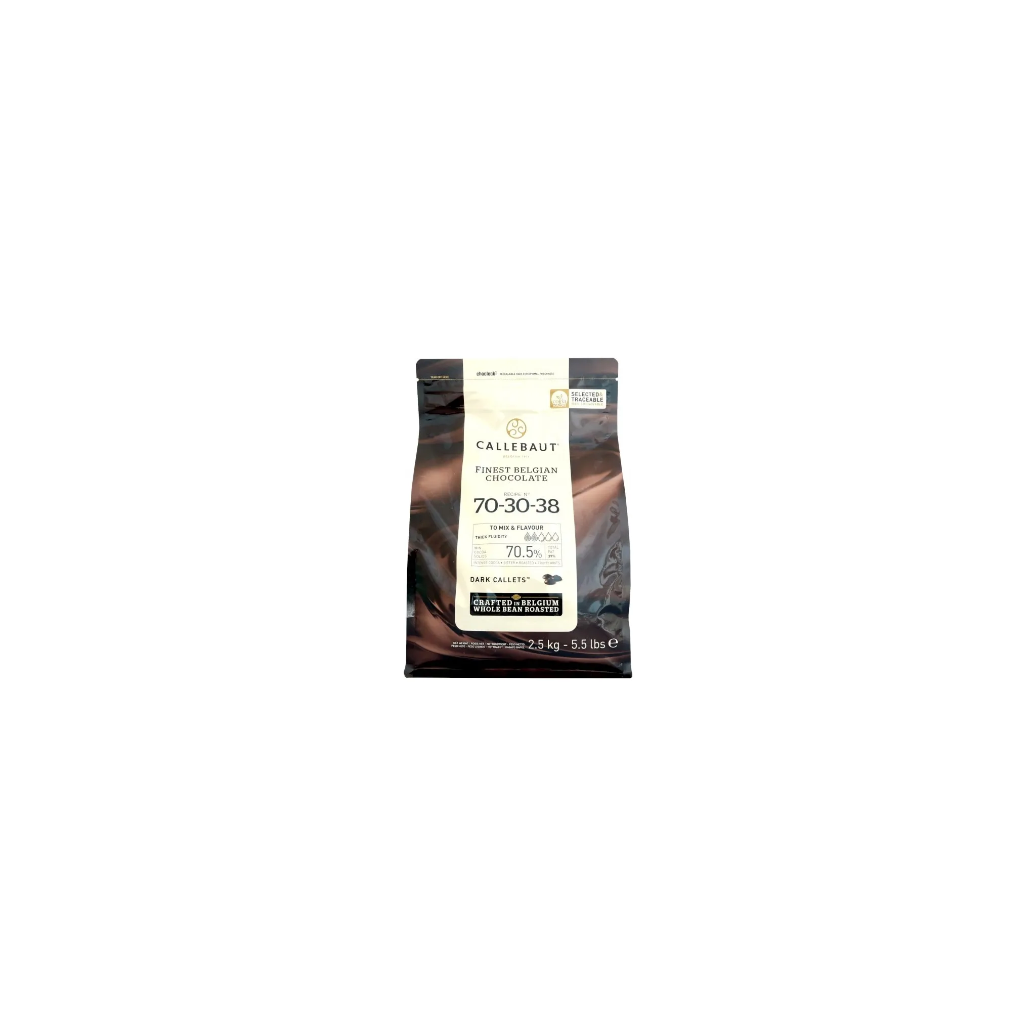 Fotografie 1 - Čokoláda Callebaut Hořká čokoláda 70-30-38 70,5 % 2,5 kg