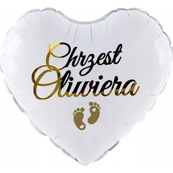 Balónek Balón na křtiny SRDCE bílé CHODIDLA + JMÉNO