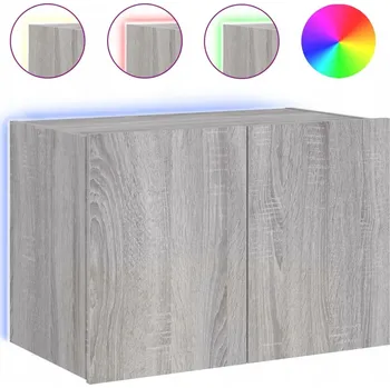 Televizní stolek TV stolek s LED osvětlením 60x35x41 cm šedý dub sonoma