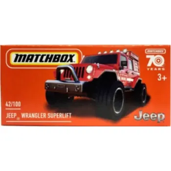 auto na autodráhu Matchbox Jeep Wrangler Superlift