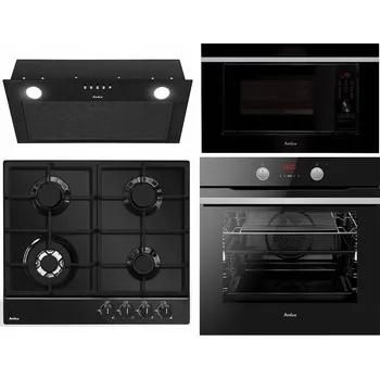 Mikrovlnná trouba Sada Amica Trouba + Varná deska + Mikrovlnná trouba + Odsavač par