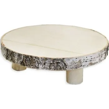 Dekorační dřevěný tác na nožičkách 20 cm