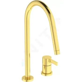 Vodovodní baterie Ideal Standard Gusto Dřezová baterie, 2-otvorová instalace, kartáčované zlato, BD422A2