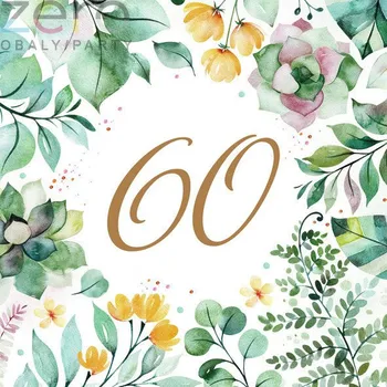 Papírový ubrousek Ubrousky &#039;Maki&#039; 33x33 cm 3N (20 ks) - 60-té narozeniny a květy