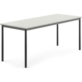 Jídelní stůl Stůl BORÅS, 1800x700x720 mm, antracitově šedé nohy, HPL deska, šedá