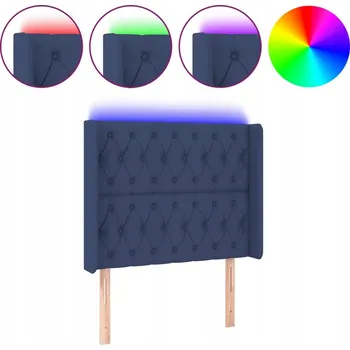 LED čelo postele modré 93x16x128 cm - sada 2v1