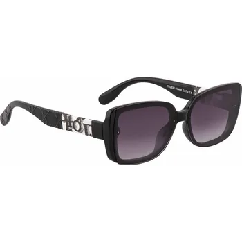Dámské sluneční brýle s psaným motivem na stranicích - černé - tónované , 9001998-2,TR2538