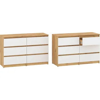 Komoda Slevadoma Komoda-6 "NEW SYSTEM" Barva: dub tacho + bílá