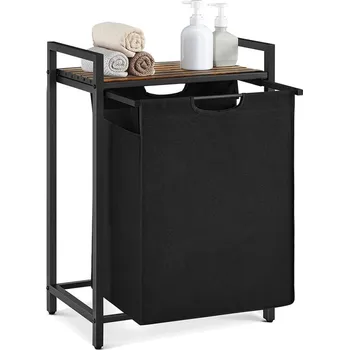 Koš na prádlo Vasagle Koš na prádlo 65 l industriální černý kov, 50 × 33 × 72 cm