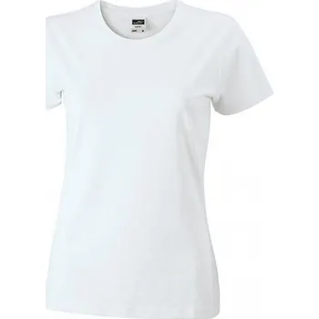 Dámské tričko James & Nicholson Dámské předsrážené Slim Fit tričko Barva: Bílá, Velikost: M JN971