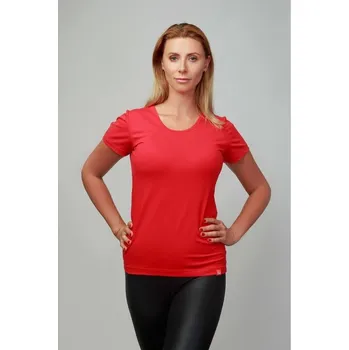 Dámské tričko CityZen bavlněné triko dámské BREDA červené XL/42 klasické s elastanem