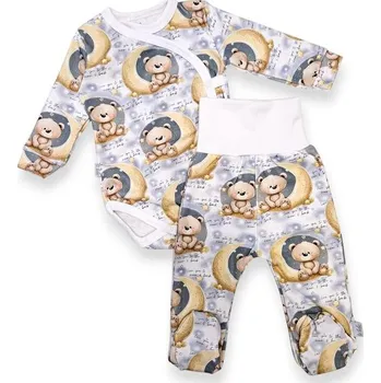 Kojenecká souprava Le Bebe Souprava body + polodupačky Medvídek na měsíci - 56