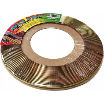 Lepicí páska Ozdobná lišta, chromovaná páska zlatá 6 mm, 20 m