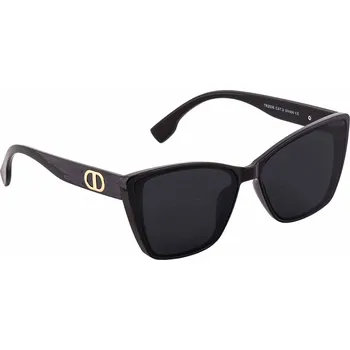 Dámské sluneční brýle černé-černé skla, zlacený motiv na stranicích,9001999-6, TR2536