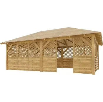Pergola Dřevěná pergola Altán Viktoria XXL+Rimini 390x640