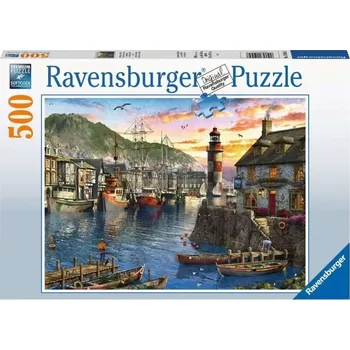 Puzzle Ravensburger Východ slunce v přístavu 500 dílků