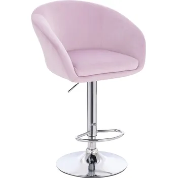 Barová židle Barová židle velur Radal na stříbrném talíři - světle fialová